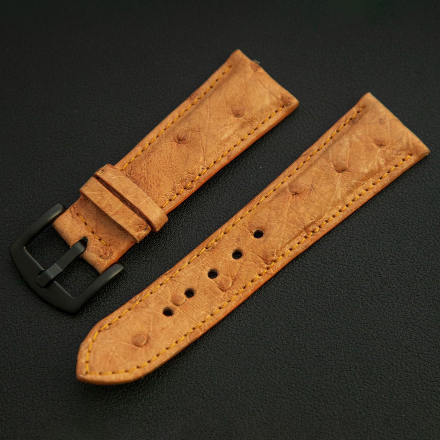 ORANGE OSTRICH LEATHER STRAP