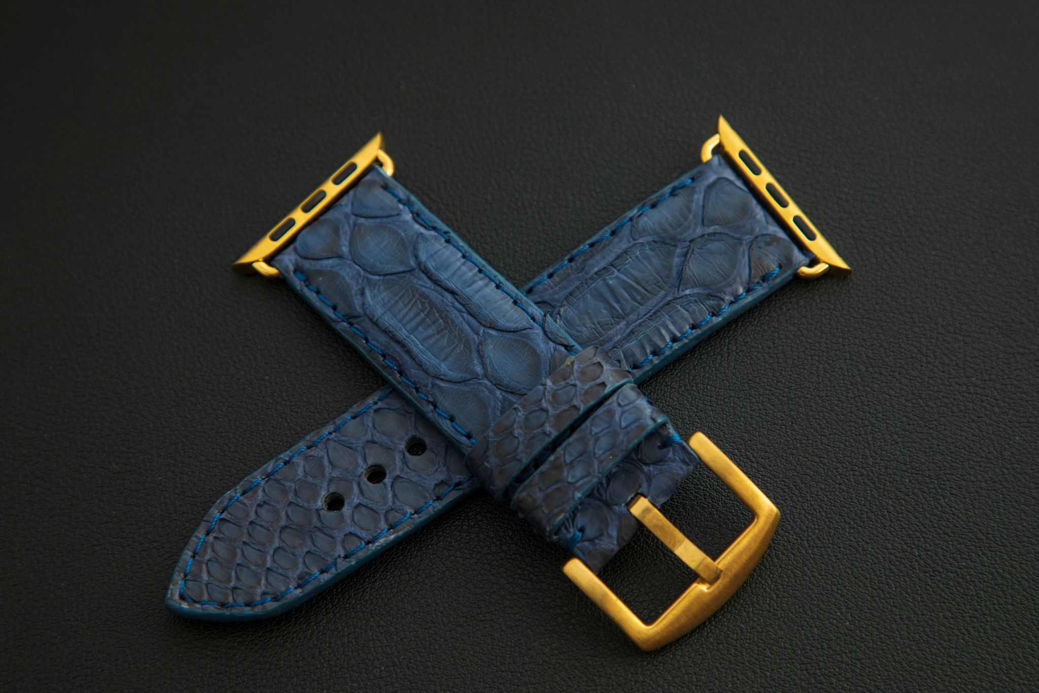 BLUE PYTHON LEATHER STRAP