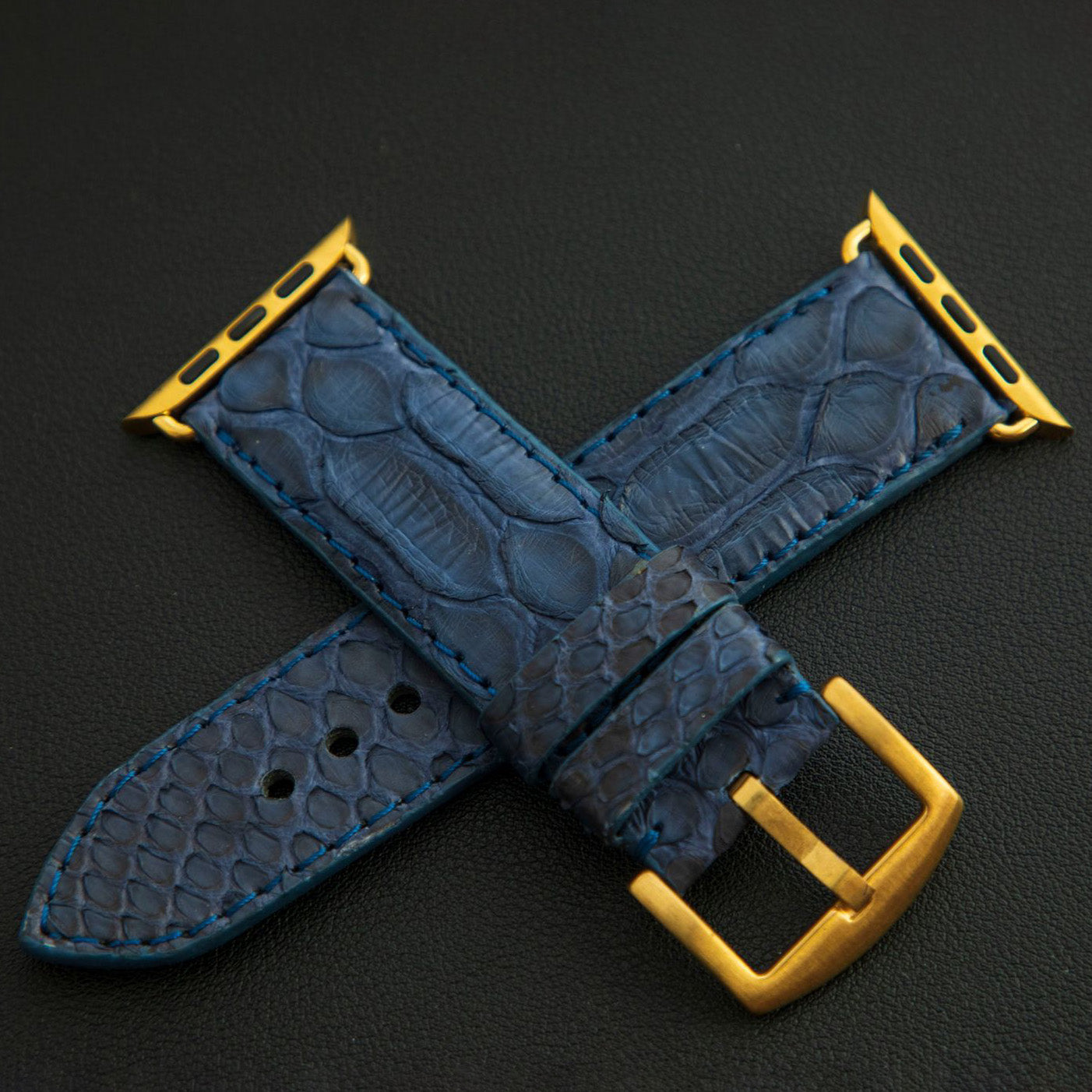 BLUE PYTHON LEATHER STRAP