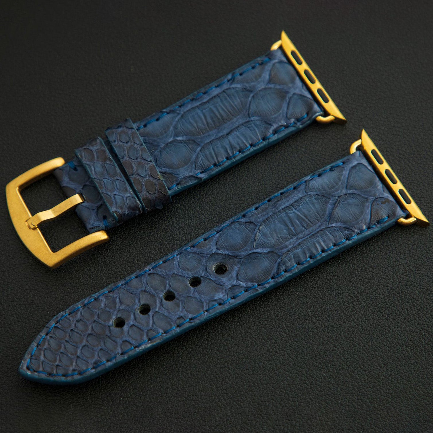 BLUE PYTHON LEATHER STRAP