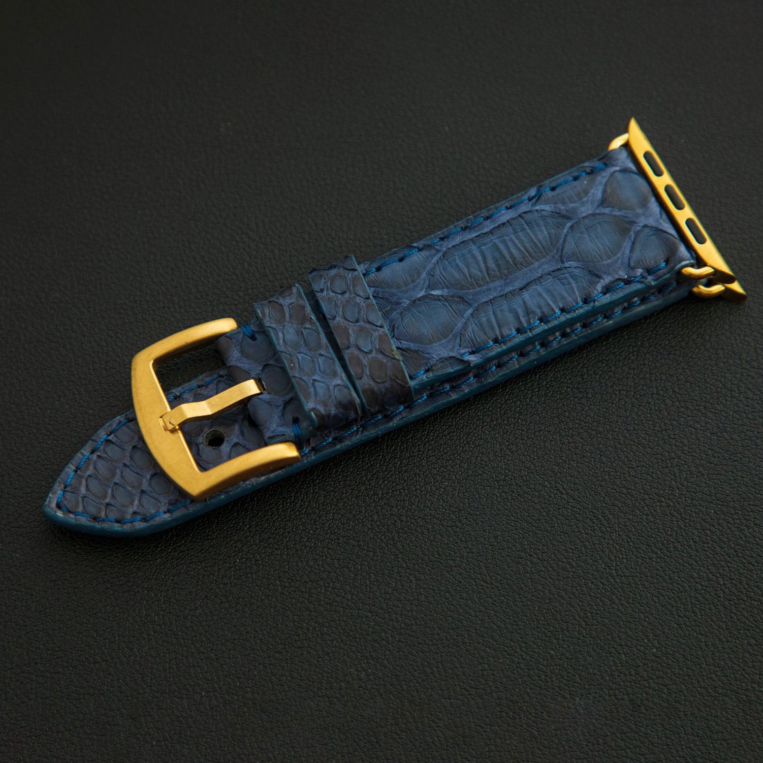 BLUE PYTHON LEATHER STRAP