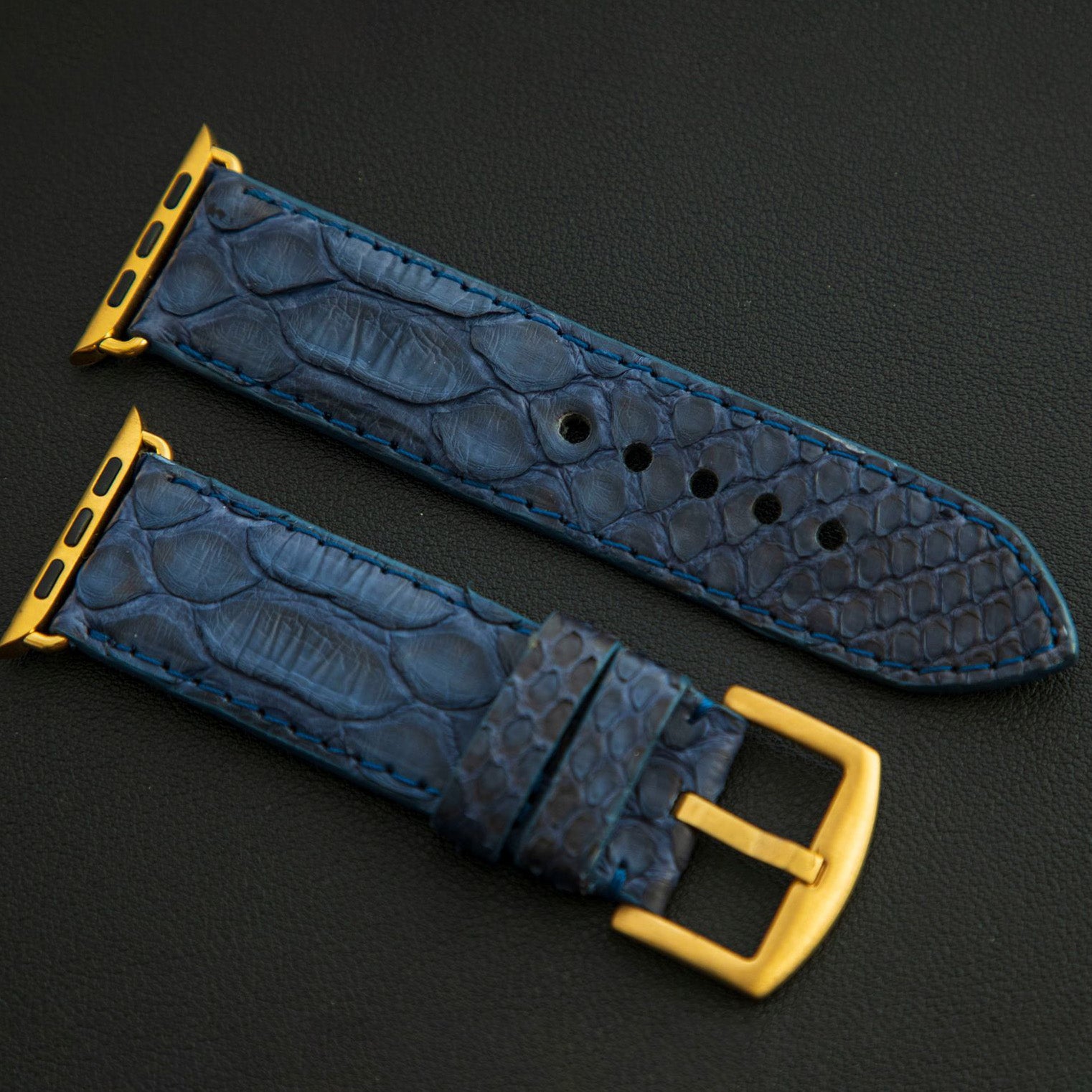 BLUE PYTHON LEATHER STRAP