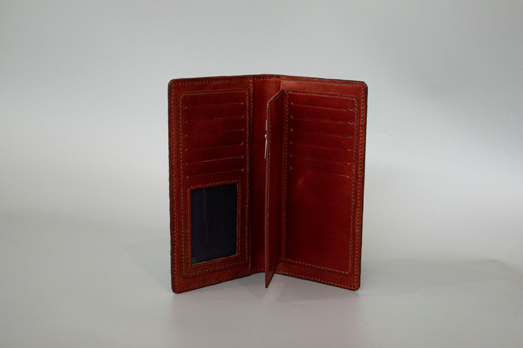 BROWN CROCODILE LEATHER LONG WALLET