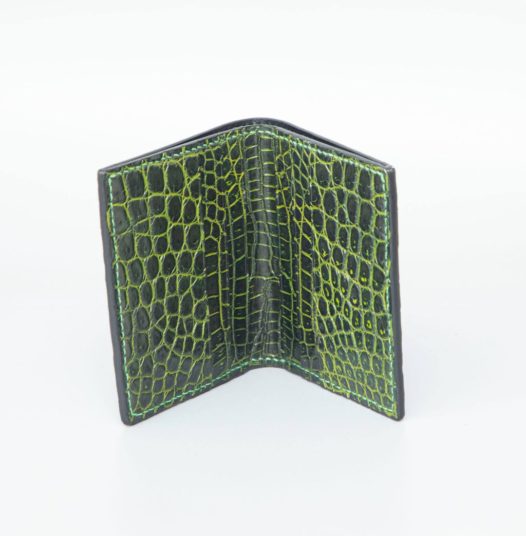 GREEN CROCODILE LEATHER WALLET