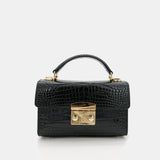 BLACK HANDMADE GENUINE CROCODILE BAG