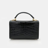 BLACK HANDMADE GENUINE CROCODILE BAG