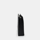 BLACK HANDMADE GENUINE CROCODILE CLUTCH