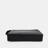 BLACK HANDMADE GENUINE CROCODILE CLUTCH
