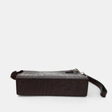 BROWN HANDMADE GENUINE CROCODILE CLUTCH