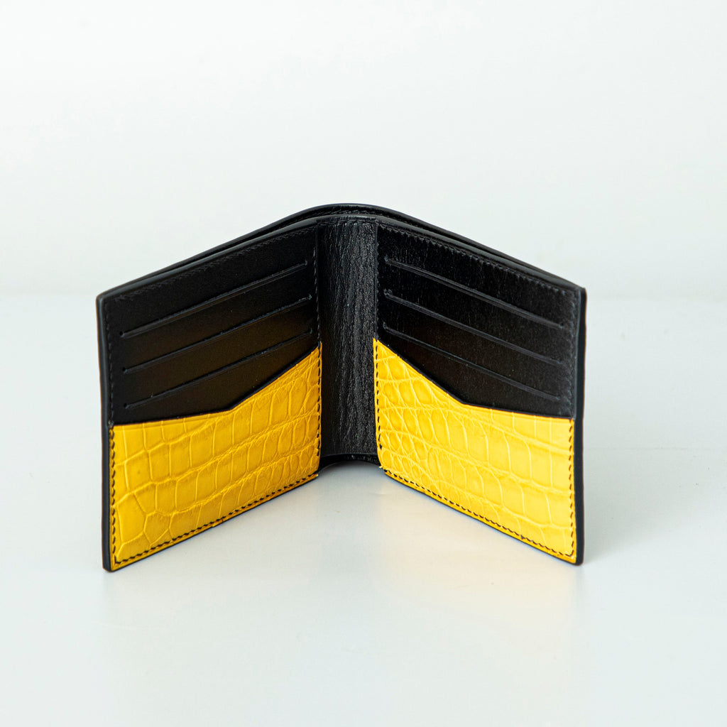 Yellow Crocodile leather wallet