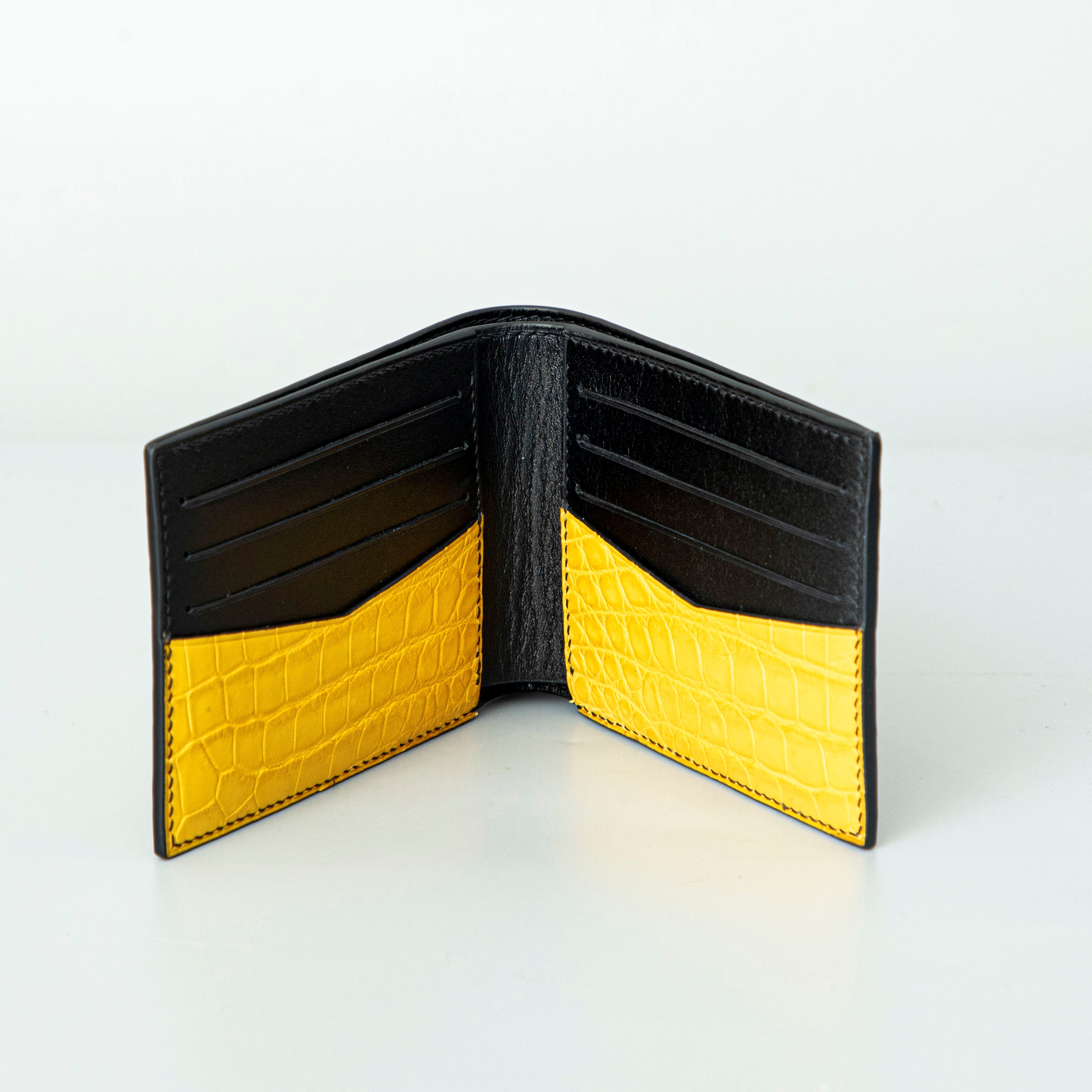 Yellow Crocodile leather wallet