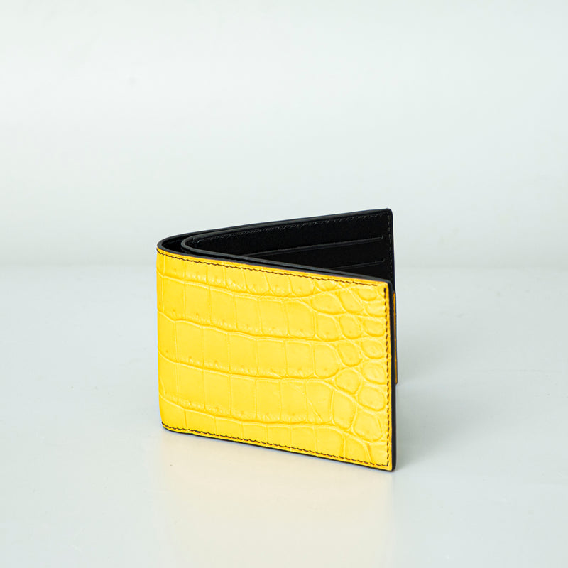 Yellow Crocodile leather wallet