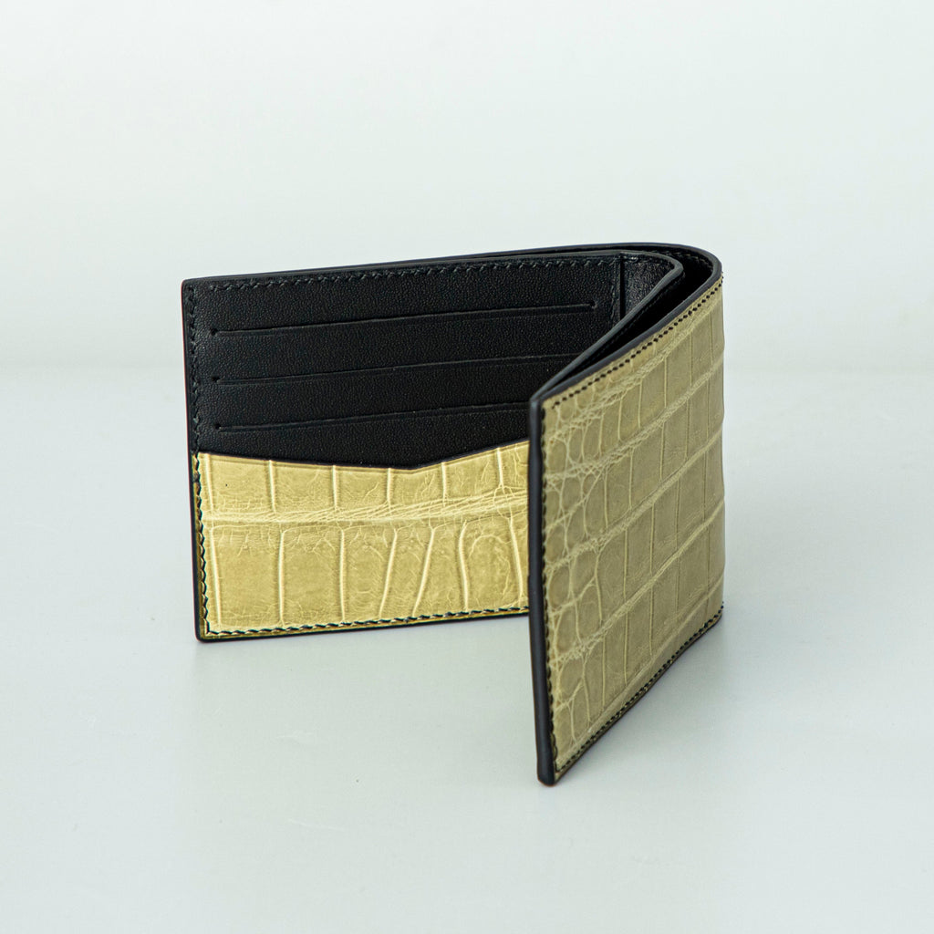 Green Crocodile leather wallet