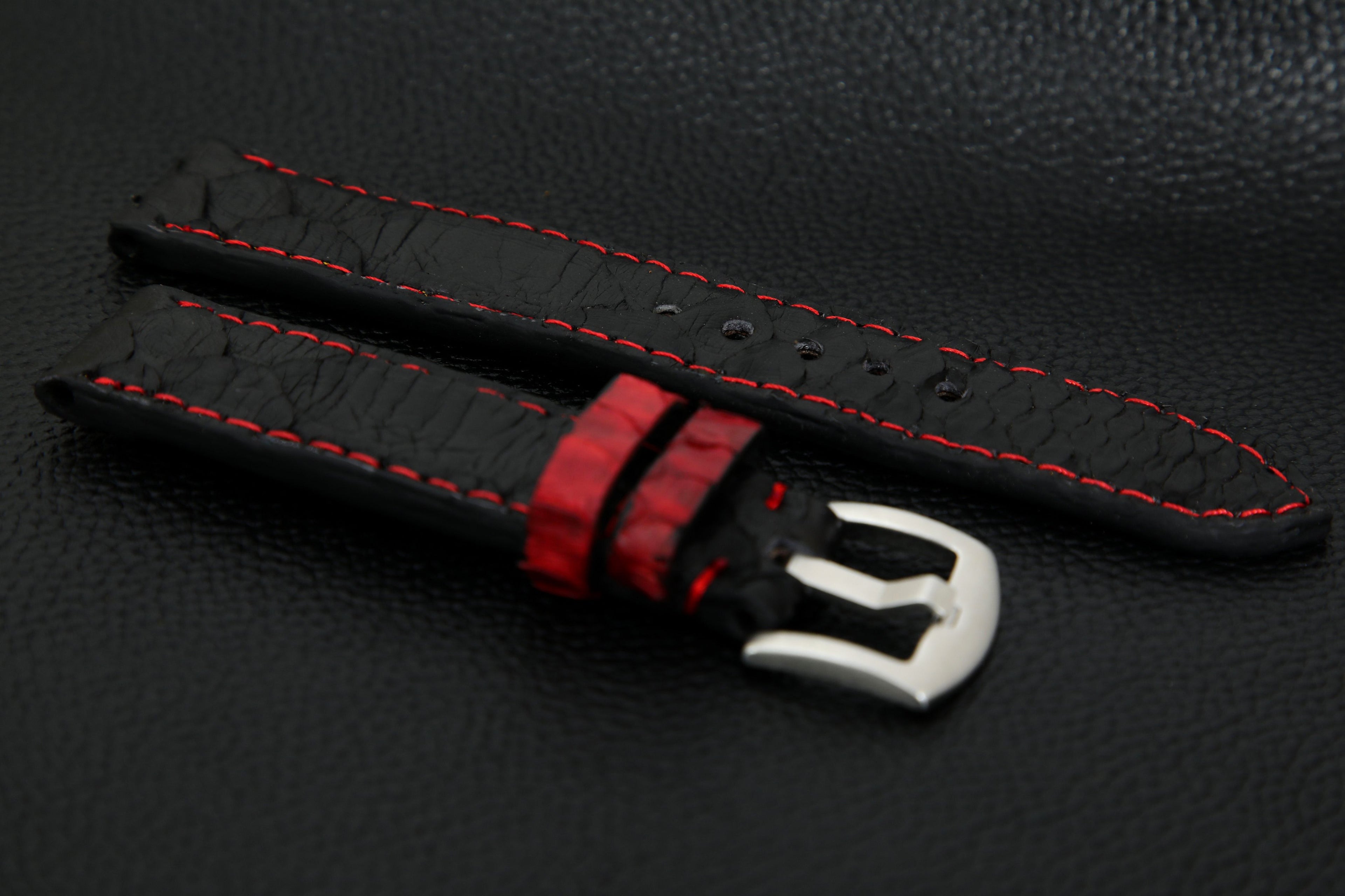 BLACK PYTHON LEATHER STRAP