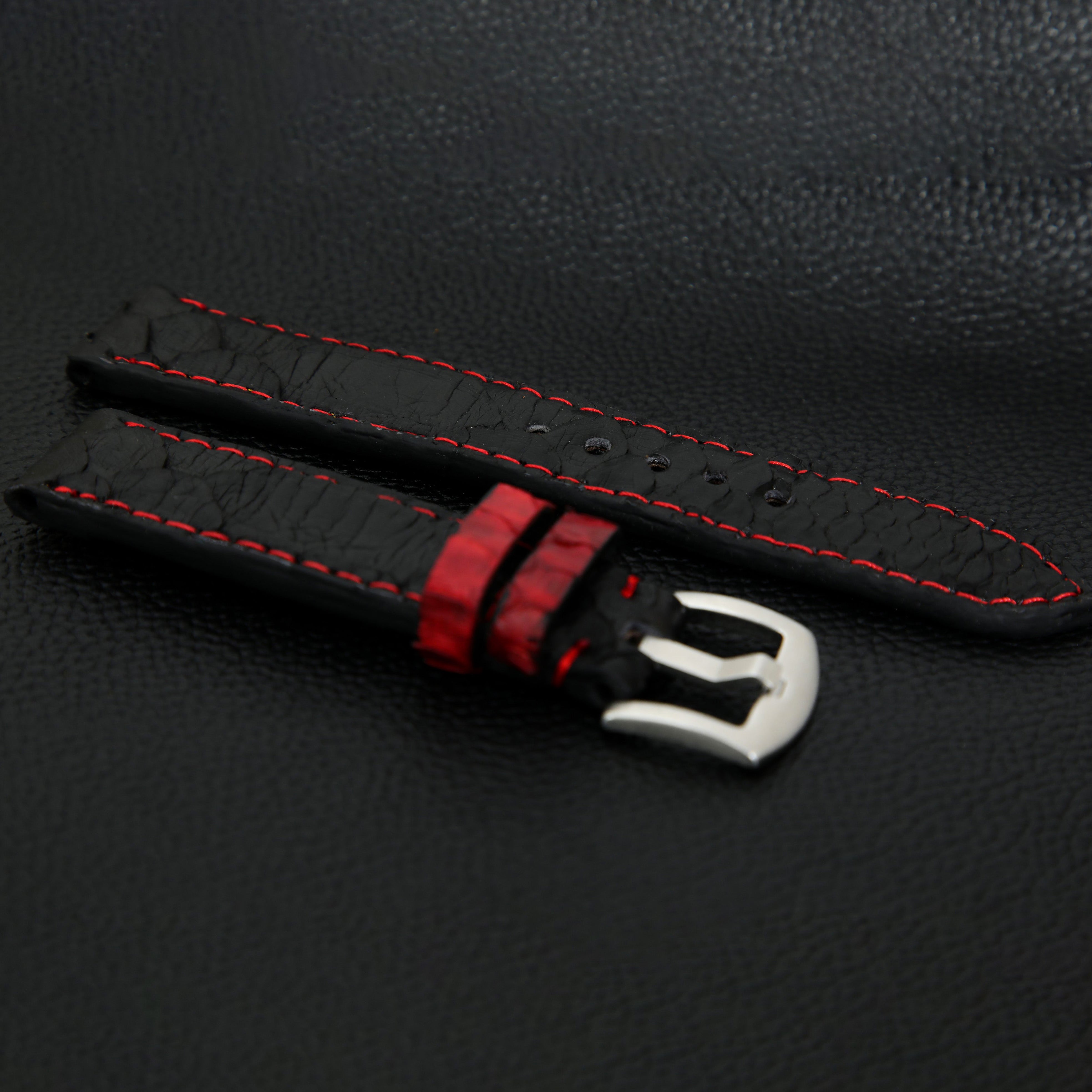 BLACK PYTHON LEATHER STRAP