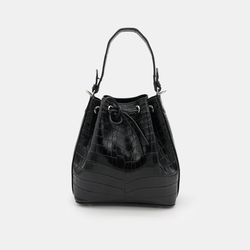 BLACK HANDMADE GENUINE CROCODILE BAG
