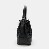 BLACK HANDMADE GENUINE CROCODILE BAG