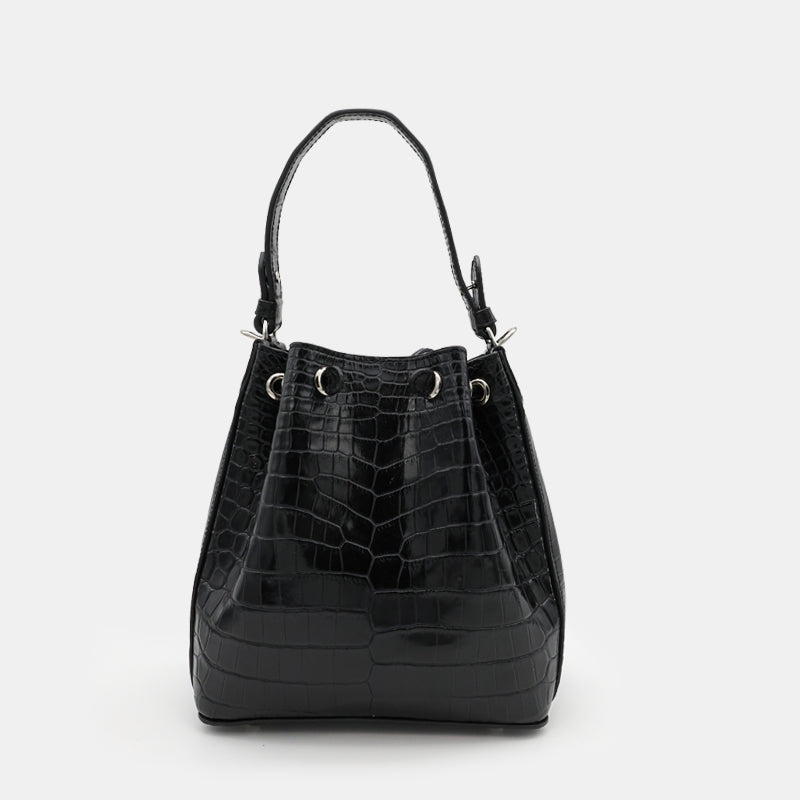 BLACK HANDMADE GENUINE CROCODILE BAG