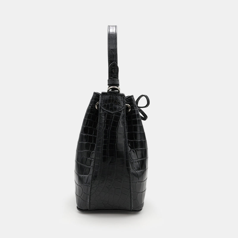 BLACK HANDMADE GENUINE CROCODILE BAG