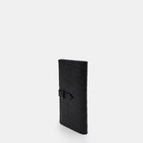 Black Crocodile leather long wallet