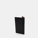 Black Crocodile leather long wallet