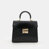 BLACK HANDMADE GENUINE CROCODILE BAG