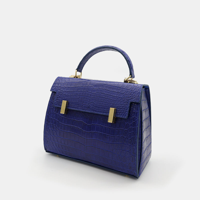 BLUE HANDMADE GENUINE CROCODILE BAG