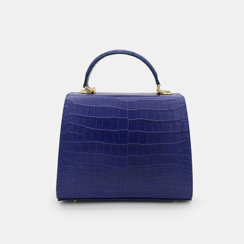 BLUE HANDMADE GENUINE CROCODILE BAG