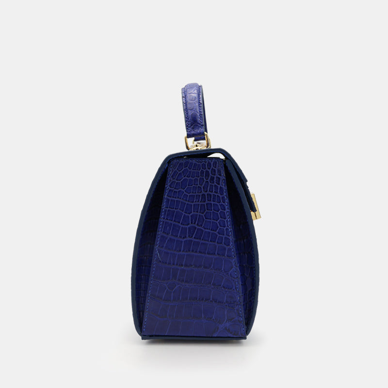BLUE HANDMADE GENUINE CROCODILE BAG