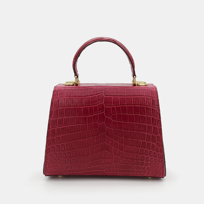 PINK HANDMADE GENUINE CROCODILE BAG