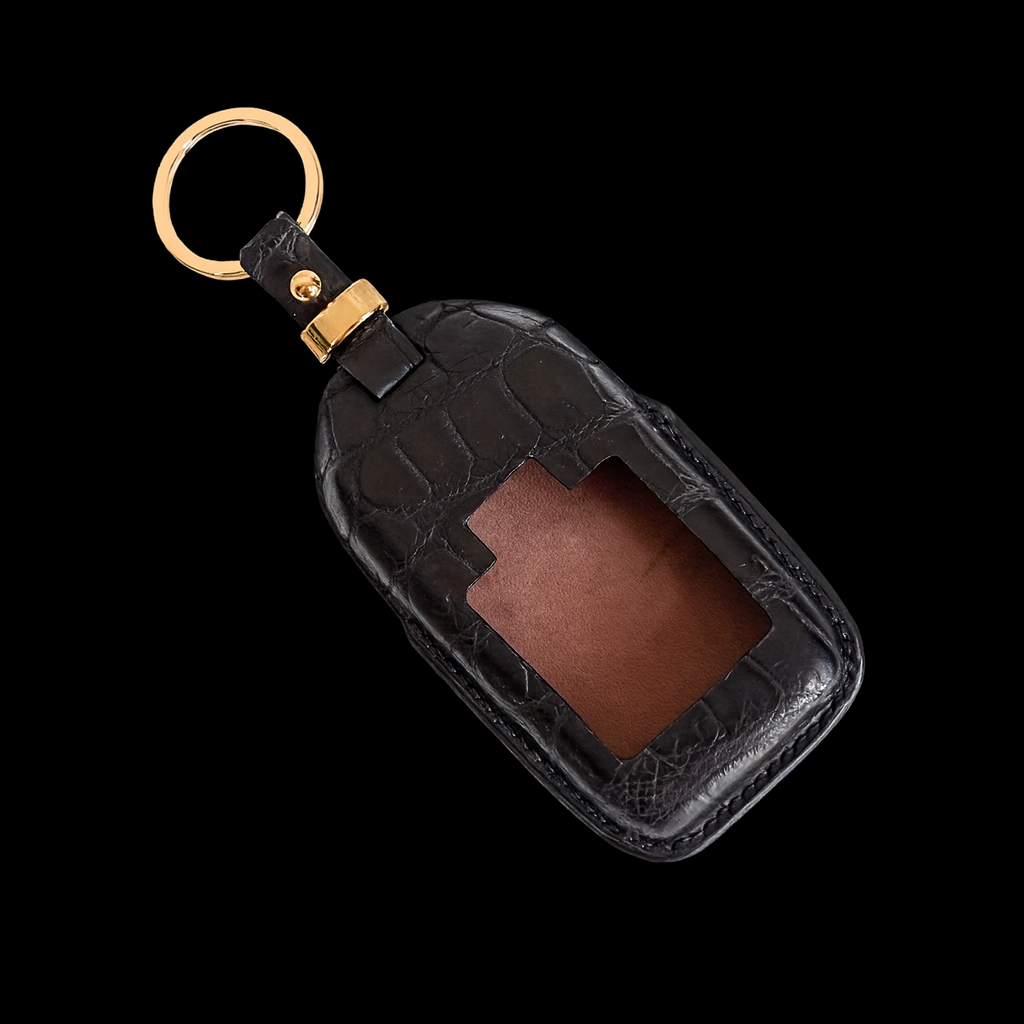 BLACK HANDMADE LEATHER KEY CASE FOR ROLLS ROYCE