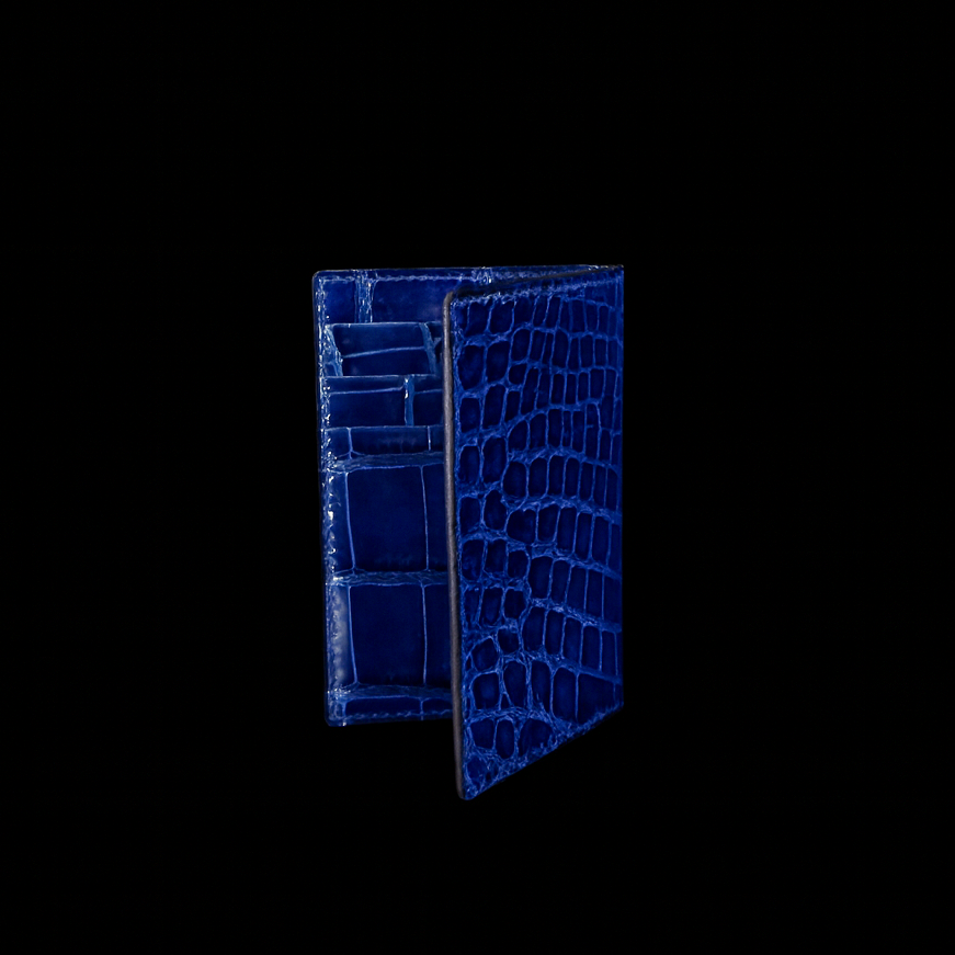 BLUE CROCODILE LEATHER CARD HOLDER