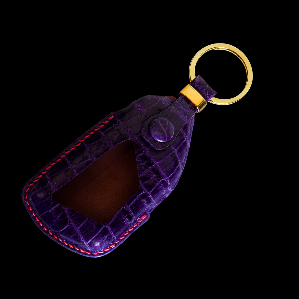 PURPLE HANDMADE LEATHER KEY CASE FOR VOLKSWAGEN