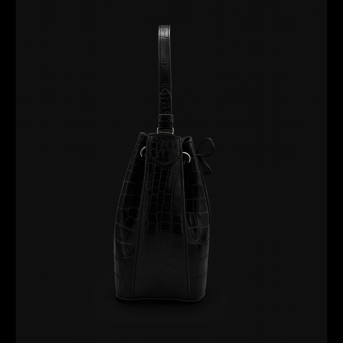 BLACK HANDMADE GENUINE CROCODILE BAG