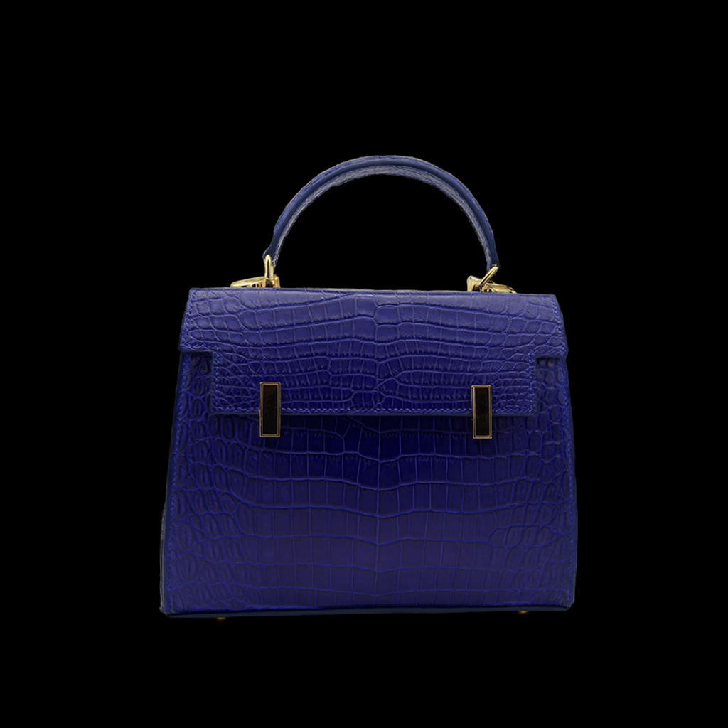 BLUE HANDMADE GENUINE CROCODILE BAG