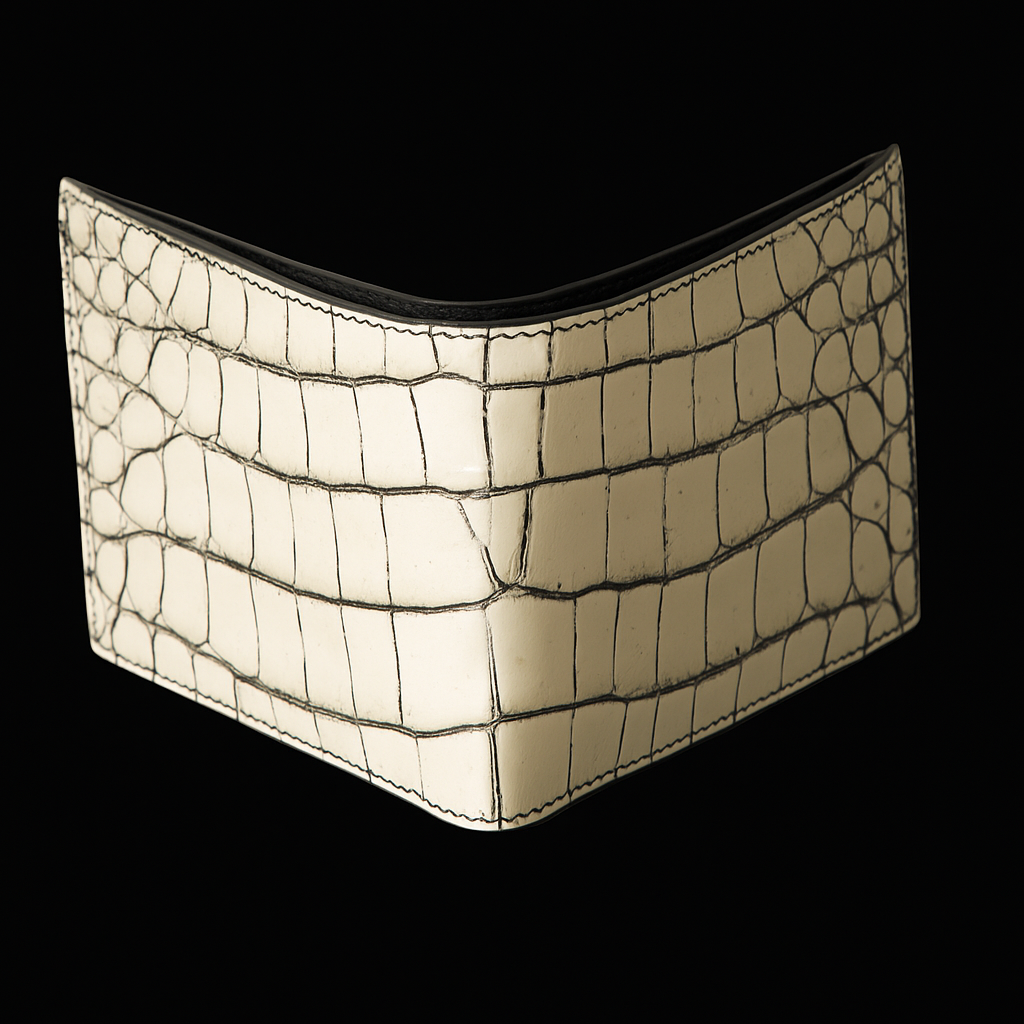 WHITE CROCODILE LEATHER WALLET