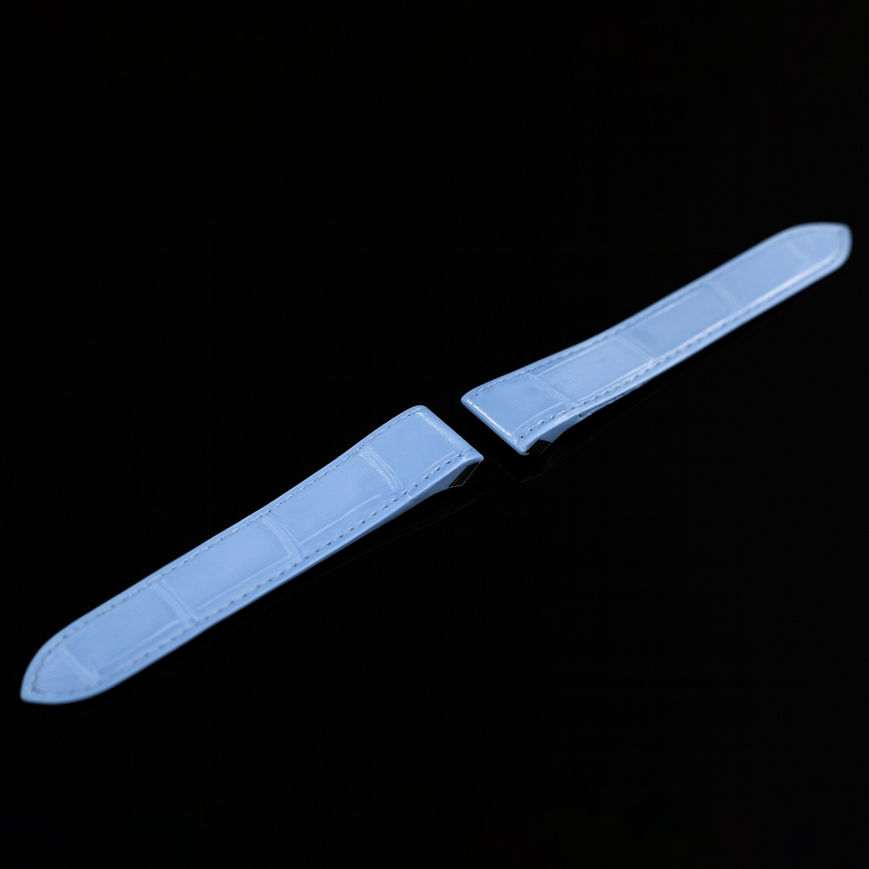 BLUE CROCODILE LEATHER STRAP