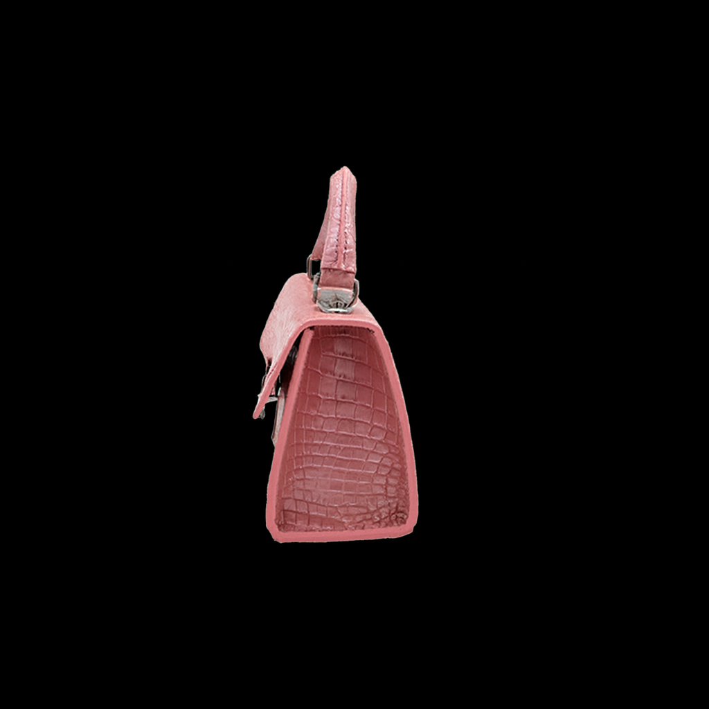 PINK HANDMADE GENUINE CROCODILE BAG