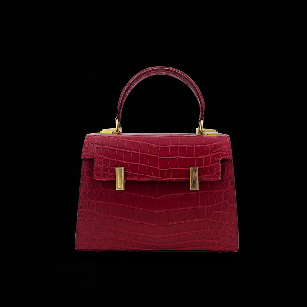 PINK HANDMADE GENUINE CROCODILE BAG
