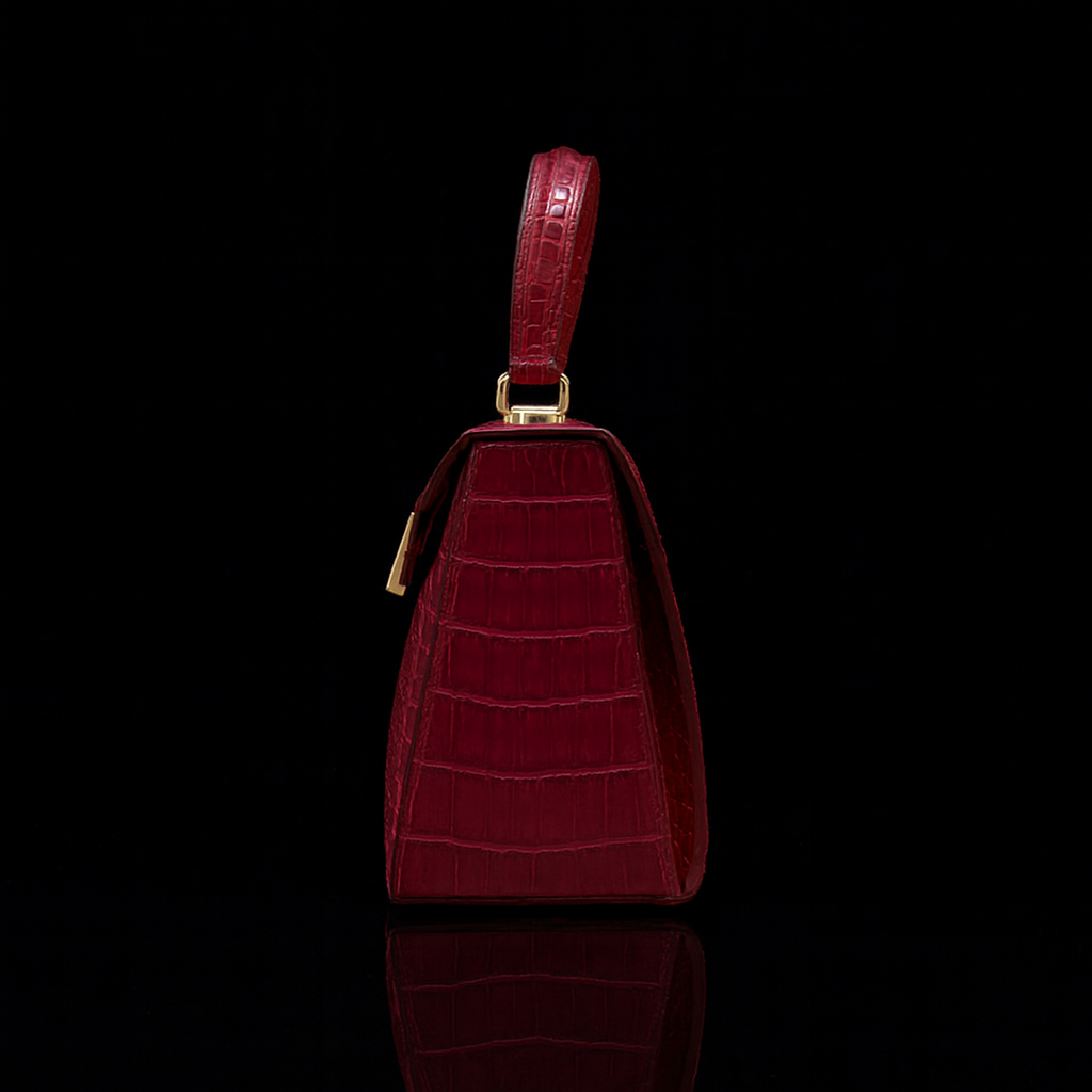PINK HANDMADE GENUINE CROCODILE BAG