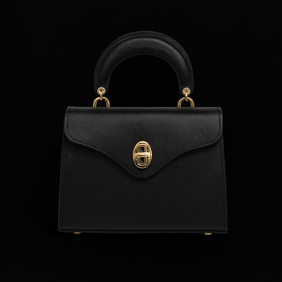 BLACK HANDMADE GENUINE CALF BAG