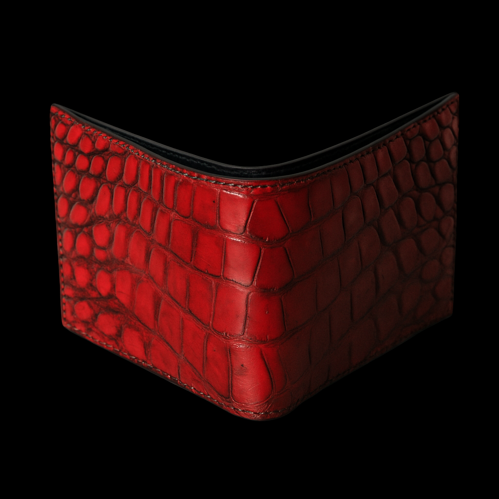RED CROCODILE LEATHER WALLET