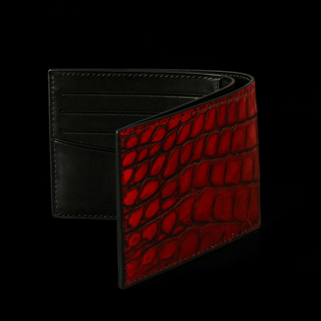 RED CROCODILE LEATHER WALLET