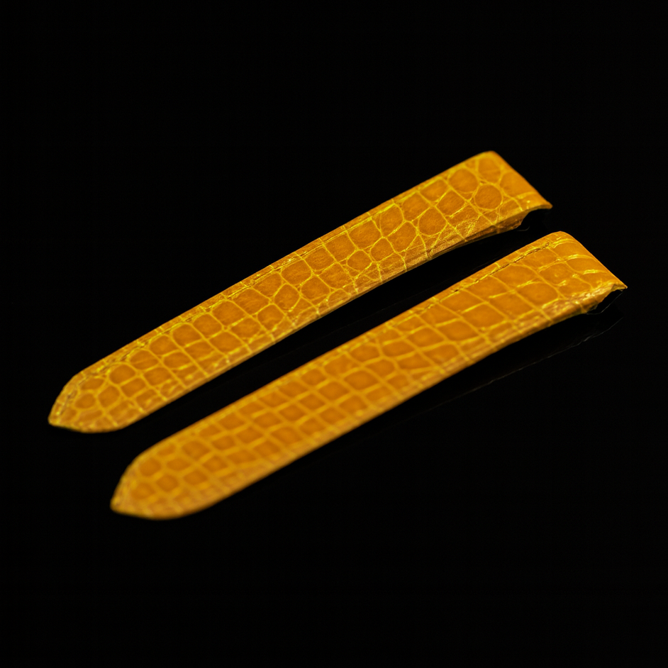 YELLOW CROCODILE LEATHER STRAP