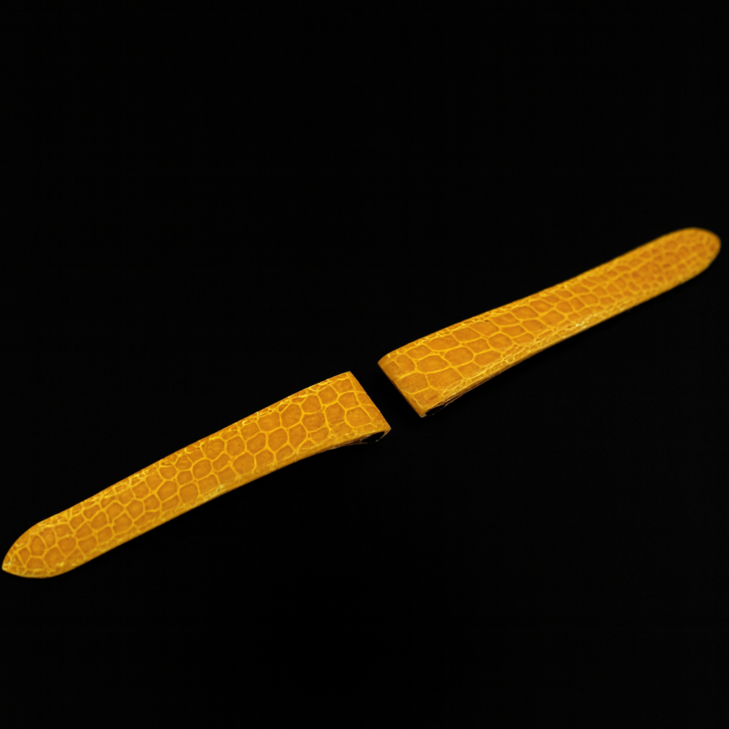 YELLOW CROCODILE LEATHER STRAP