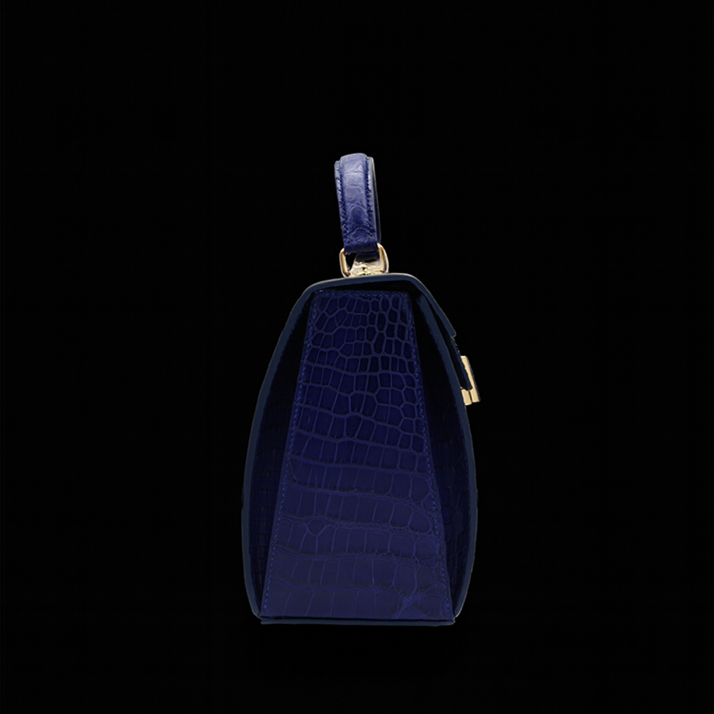 BLUE HANDMADE GENUINE CROCODILE BAG