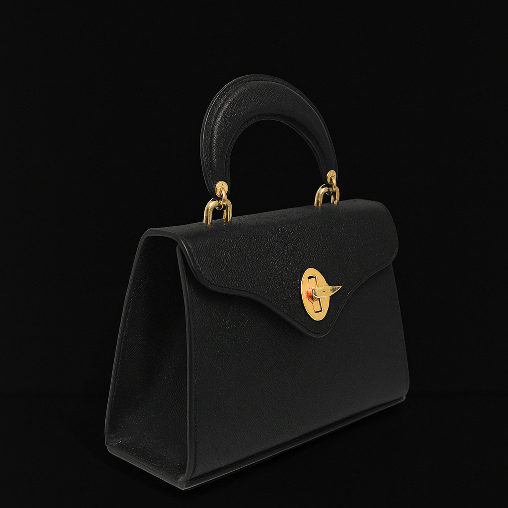 BLACK HANDMADE GENUINE CALF BAG