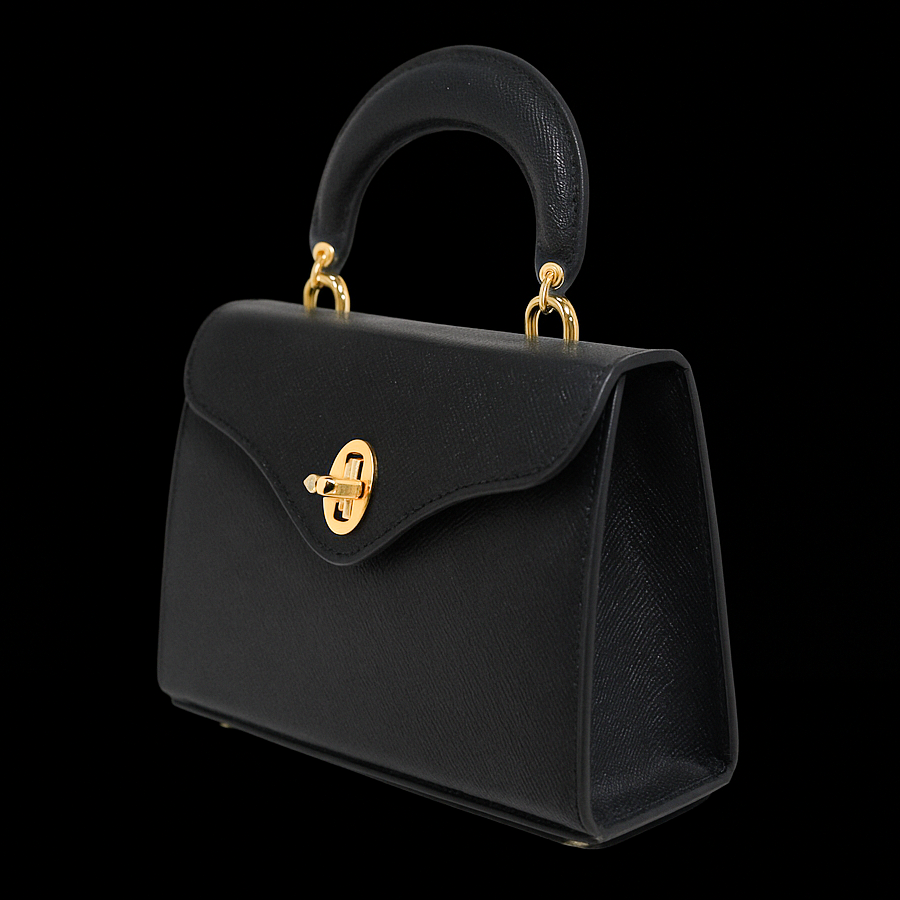 BLACK HANDMADE GENUINE CALF BAG