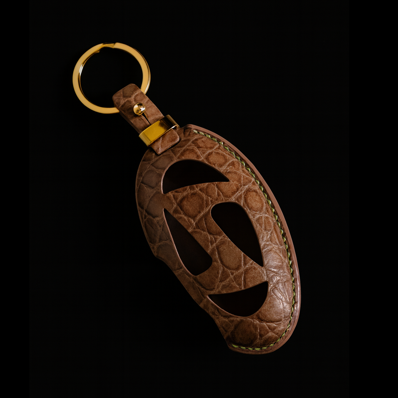 TAN BROWN HANDMADE LEATHER KEY CASE FOR HYUNDAI