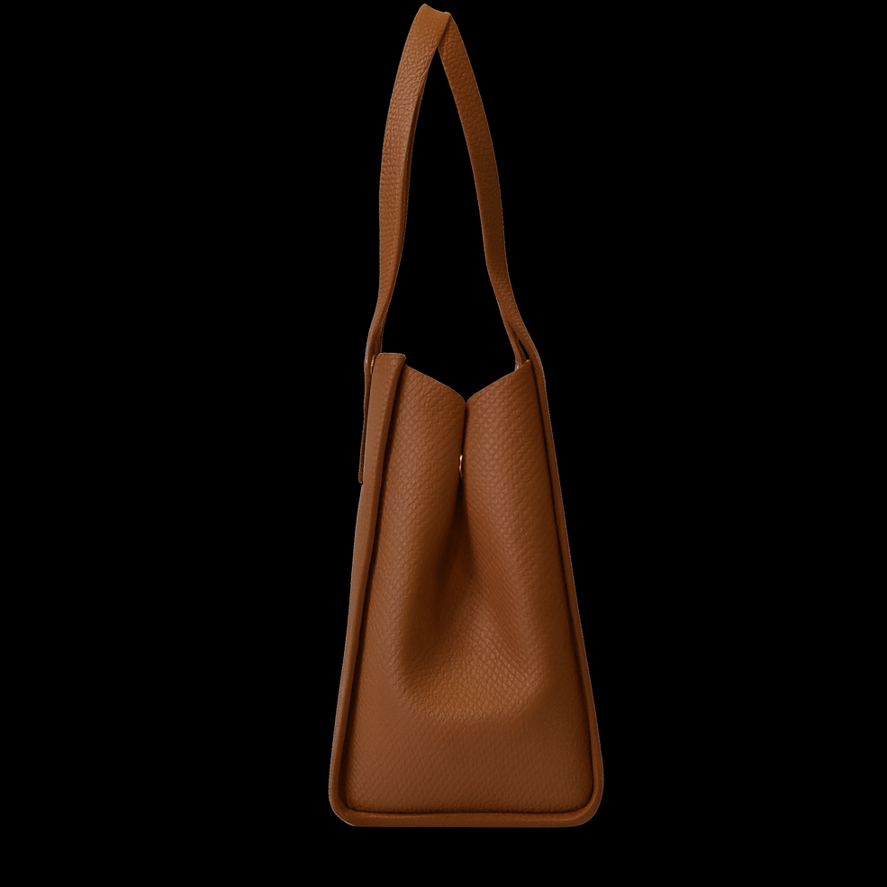 BROWN CALF LEATHER HANDBAG